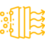 Mask group (6) Data flow icon with arrows and dots.
